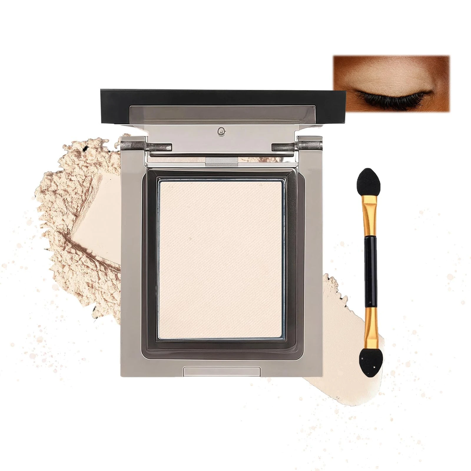 Matte Eyeshadow Palette Neutral Single for Women - Dark Makeup Shadows Soft Silky Long-Lasting Highly Pigmented Eye Shadow Kit Neutral Eyeshadow Palette Soft Matte Dark Single (Ivory Glow)