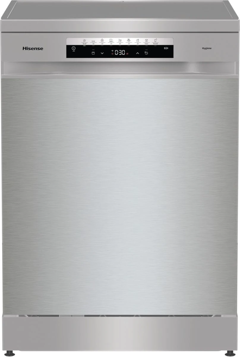 HS673C60XUK Full Size WiFi-Enabled Dishwasher, 16 Place Settings, Auto Dry, Quick Wash, Energy Efficient, Quiet Operation, Adjustable Racks, Modern Stainless Steel Finish