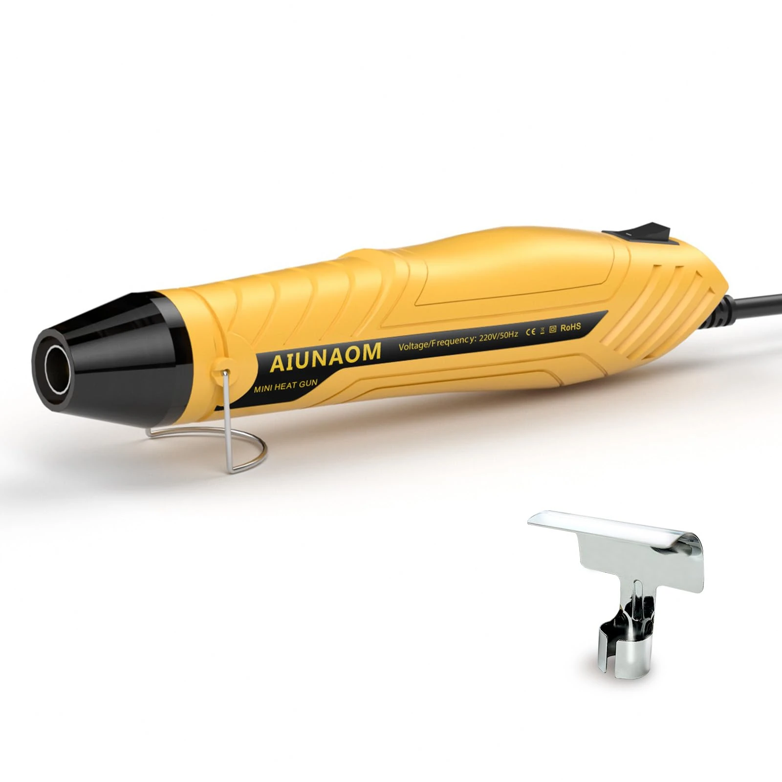 AIUNAOM Mini Heat Gun 450W, Multi-Use Hot Air Gun Tool for Resin, Candle Making, Shrink Wrap, Crafts, 2-Temp Settings with Nozzles