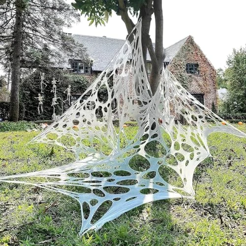 Taspire Halloween Spider Web Decoration, Stretchable Halloween Cobwebs for Decorations