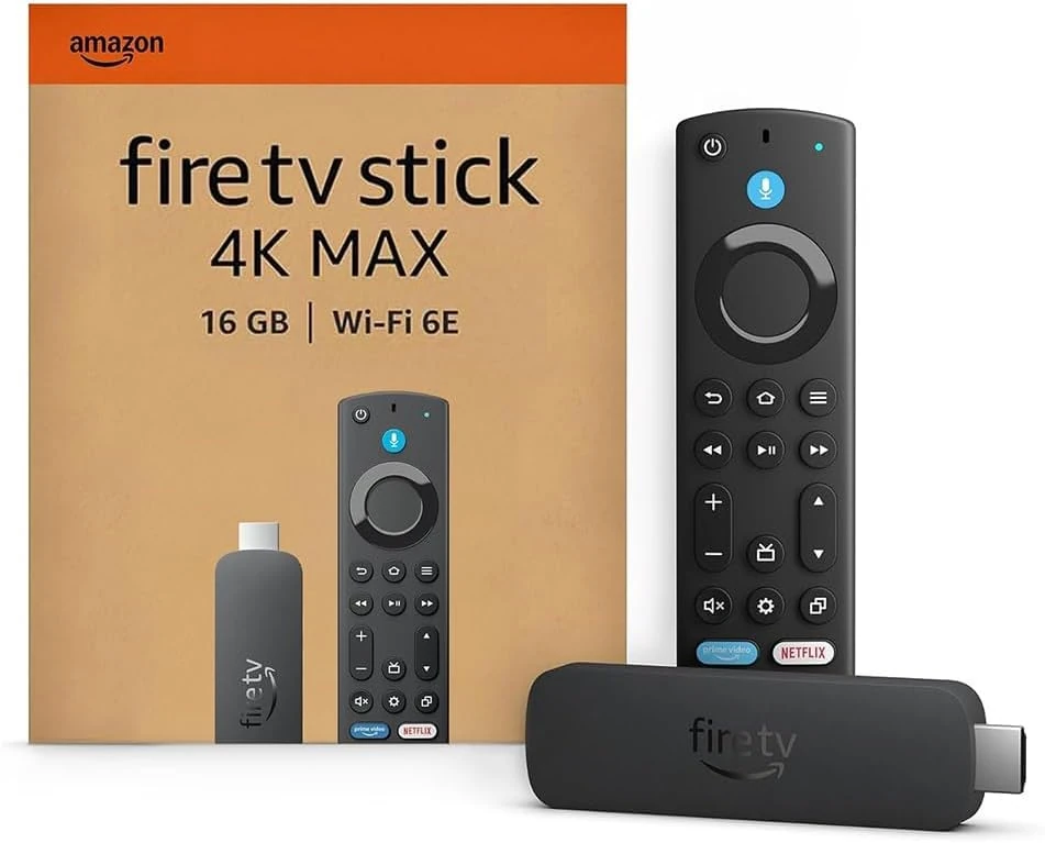Amazon Fire TV Stick 4K MAX (Newest gen), supports Wi-Fi 6, Dolby Vision/Atmos, HDR10+ - (EU Plug Version for UK Streaming)