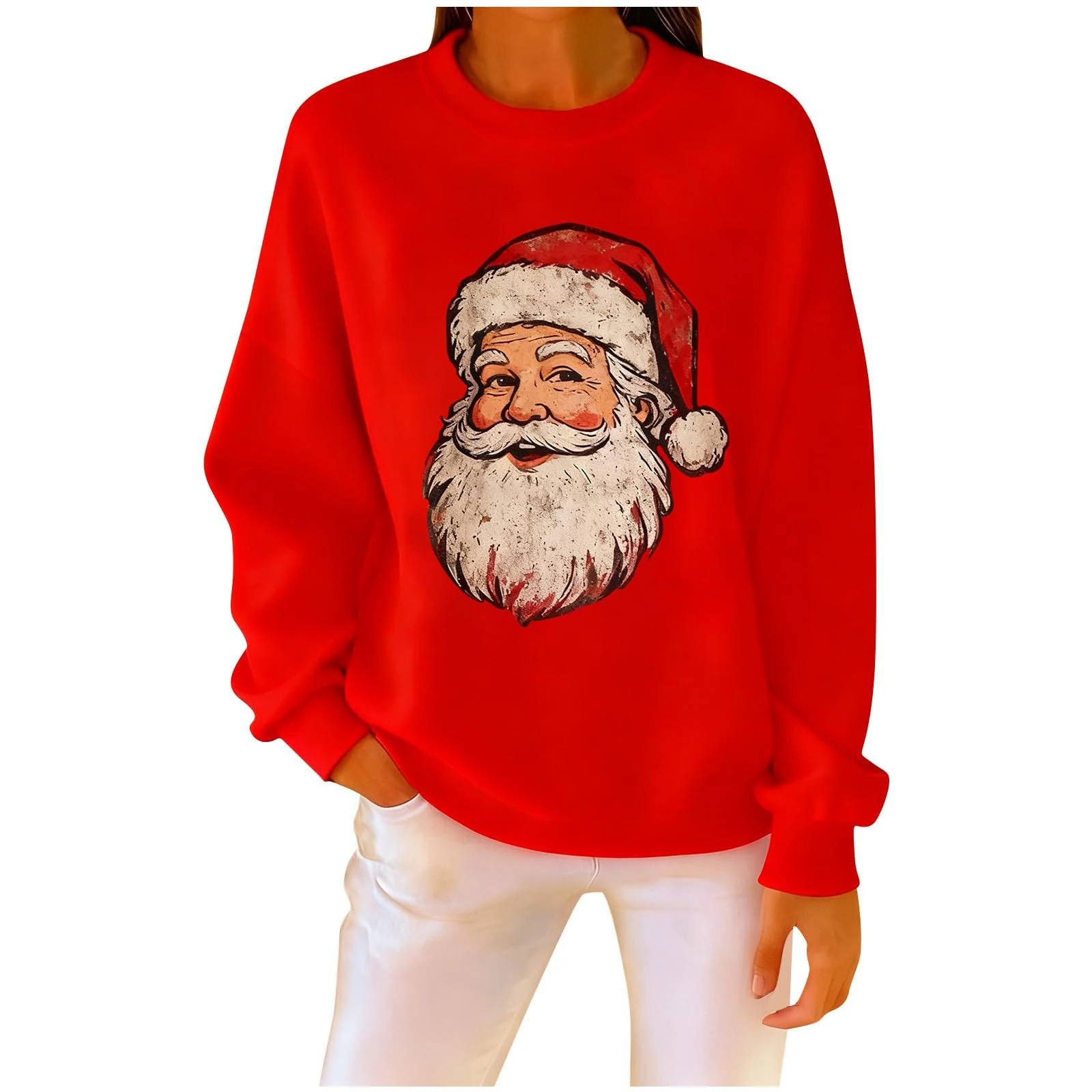 NSICBMNO Christmas Blouse For Women Womens Christmas Jumpers Xmas Jumpers Skims Long Sleeve Top Henley Shirt Long Sleeve Women'S Sweatshirts Green Winter Cropped Sweater Winter