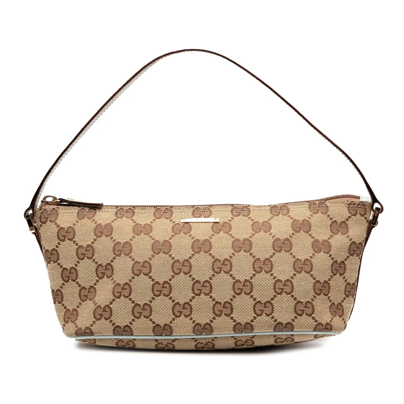 Gucci Pre-Loved GG Canvas Boat Shoulder Bag