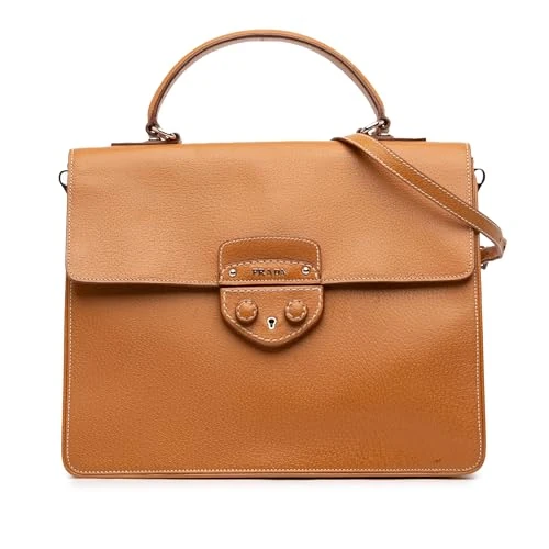 Prada Pre-Loved Cinghiale Pattina Lock Top Handle Bag