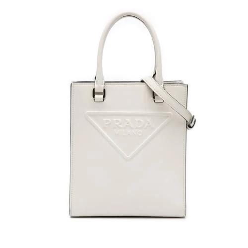 Prada Pre-Loved Mini Soft Calf Logo Drill Satchel Handbag