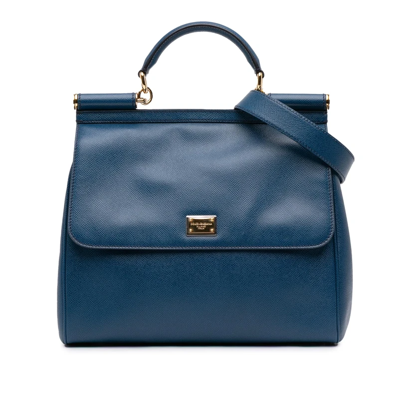 Dolce & Gabbana Pre-Loved Large Calfskin Miss Sicily Satchel Handbag