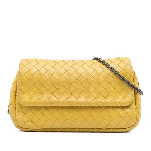 Bottega Veneta Pre-Loved Mini Nappa Intrecciato Expandable Chain Flap Crossbody Bag