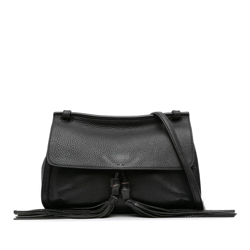 Gucci Pre-Loved Medium Leather Bamboo Daily Crossbody Bag
