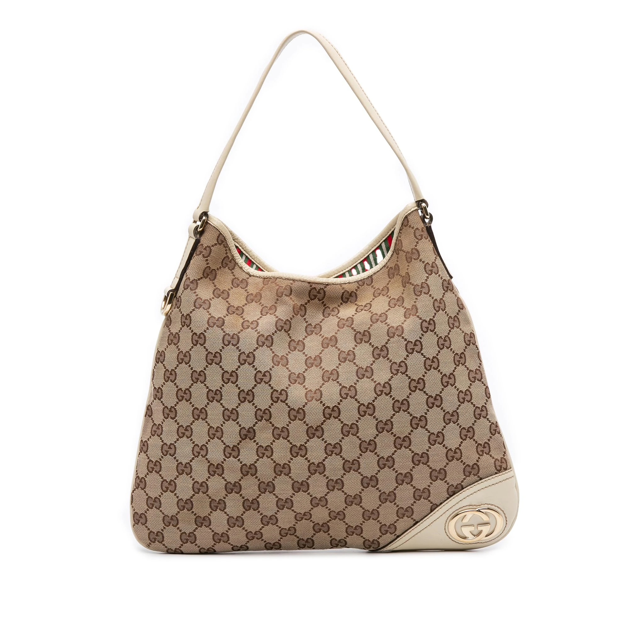 Gucci Pre-Loved GG Canvas New Britt Hobo Handbag