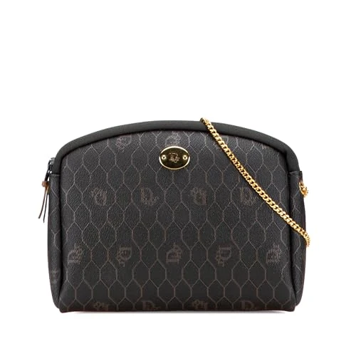 Dior Pre-Loved Honeycomb Coated Canvas Chain Crossbody