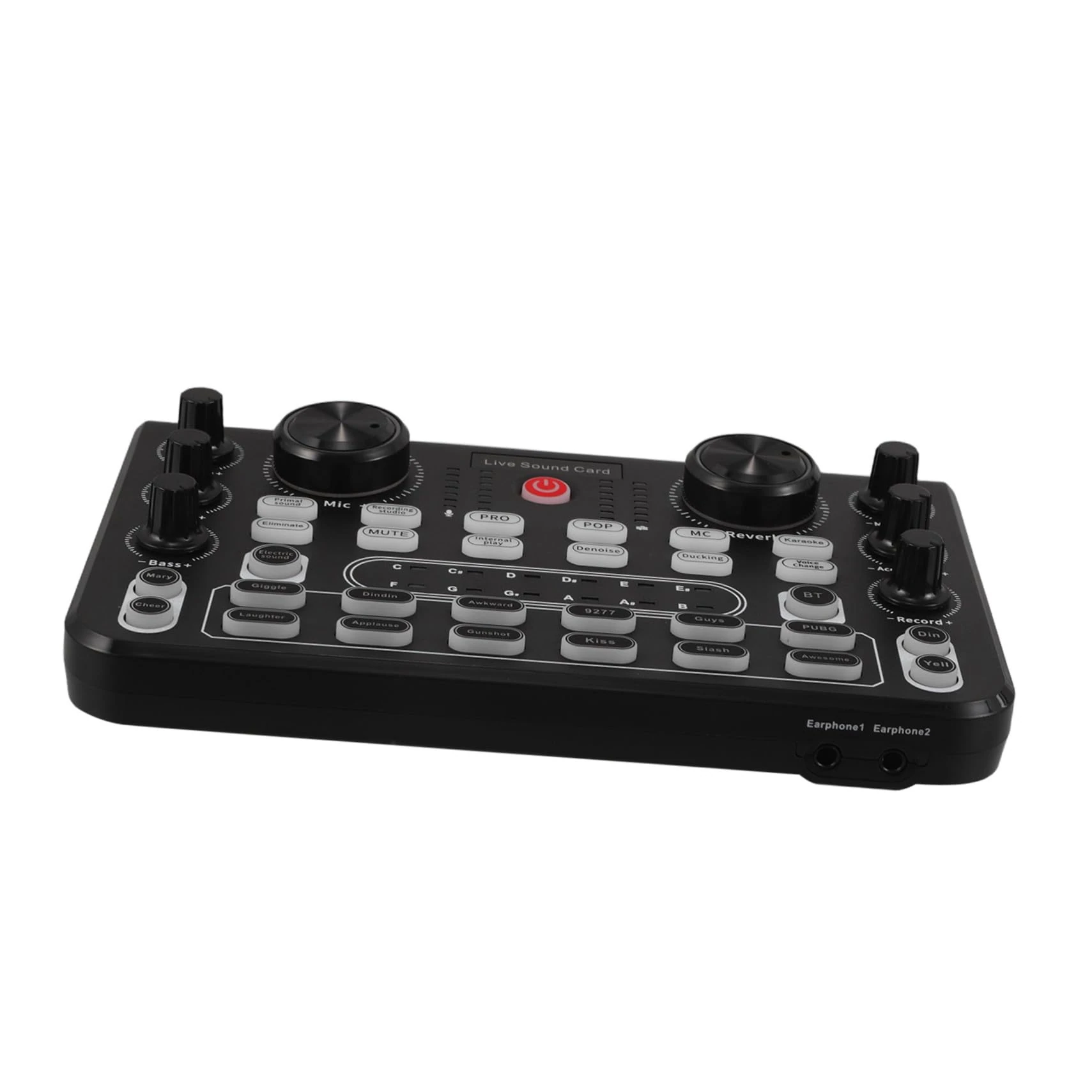 FRCOLOR Compact Portable Live Sound Card Dj Mixer for Streaming Recording Gaming Accurate Tuning Desktop Audio Mixer Board with Multi-language Mixing Compatible with Smartphones and