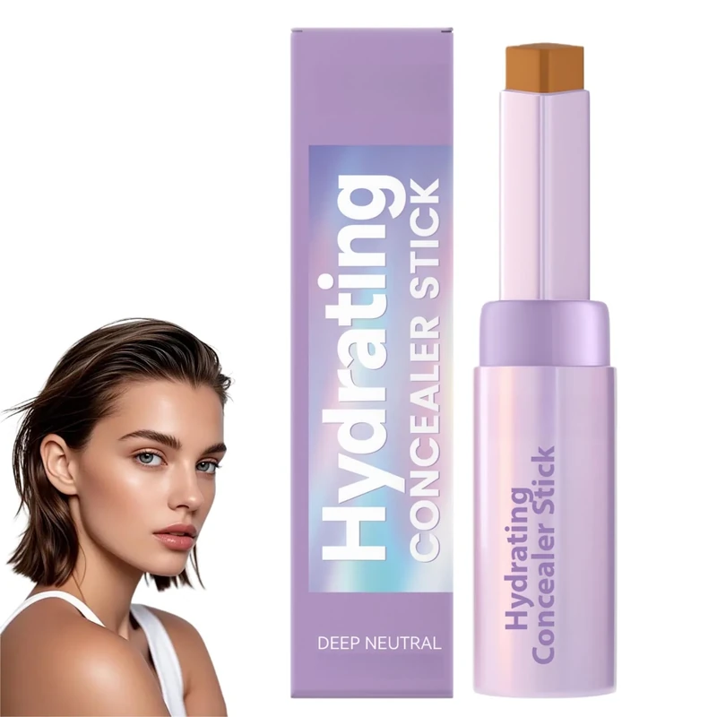 Concealer Stick,Foundation Makeup Sticks for Dark Circle,Long Lasting & Waterproof,Under Eye Brightener,Coverage Face Makeup with Skincare Formula,Hydrating Lightweight Concealers Pencil (Dark Skin)