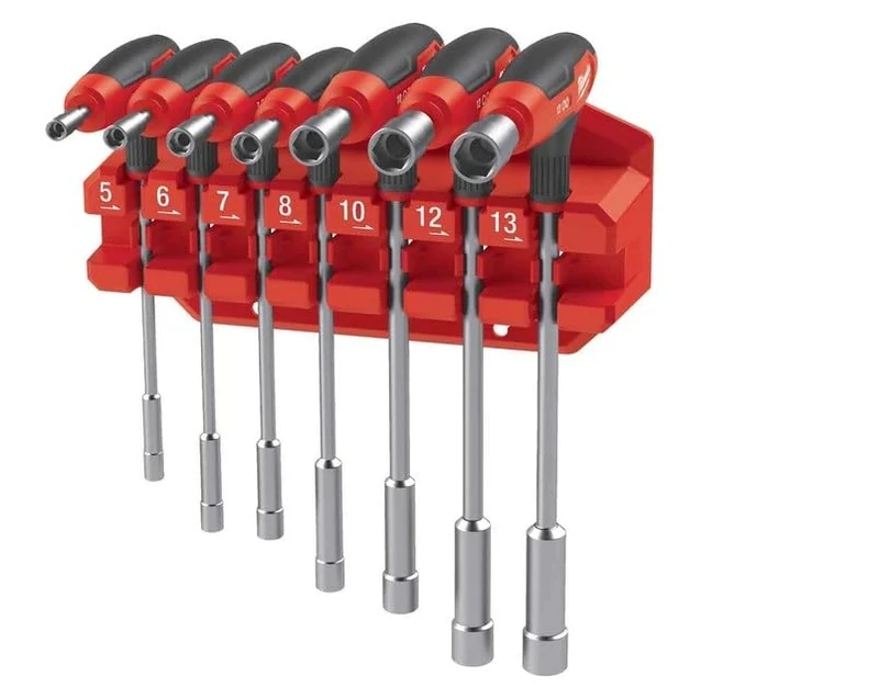 Milwaukee 4932498704 7 Pieces Nut Driver Wrenches with Comfort Grip Set with Rack