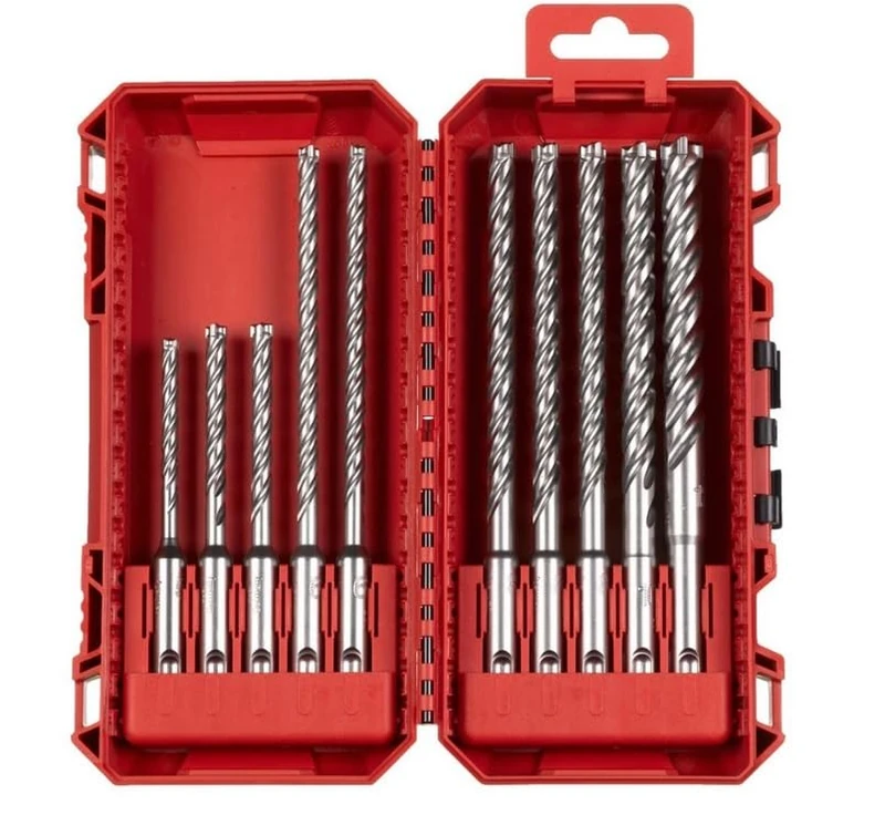 Milwaukee 4932500062 10 Pieces SDS-Plus MX4 NG Drill Bit Set 4 Cut