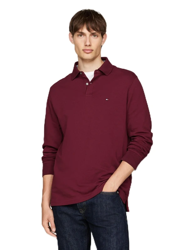 Tommy Hilfiger Men's, 1985 Regular Ls Polo Mw0Mw20183, L/S Polo, Burgundy, S