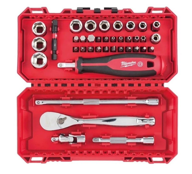 Milwaukee 4932498381 38pc 1/4" Ratchet, Driver & Socket Set in Packout Compatible Case
