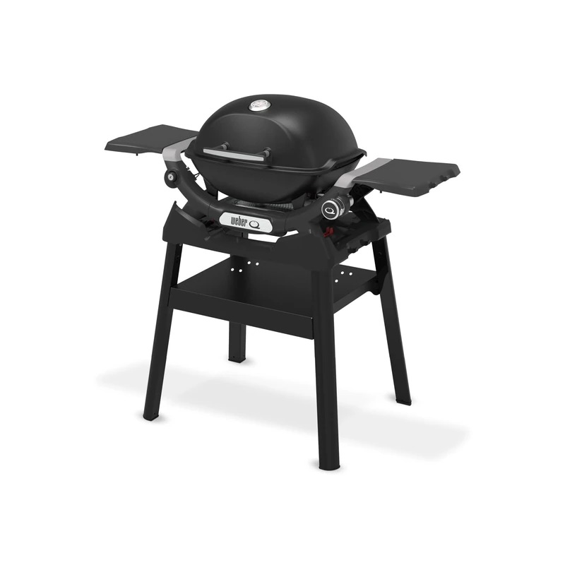 Weber Q 1200N Gas Grill with Compact Stand and Side Tables