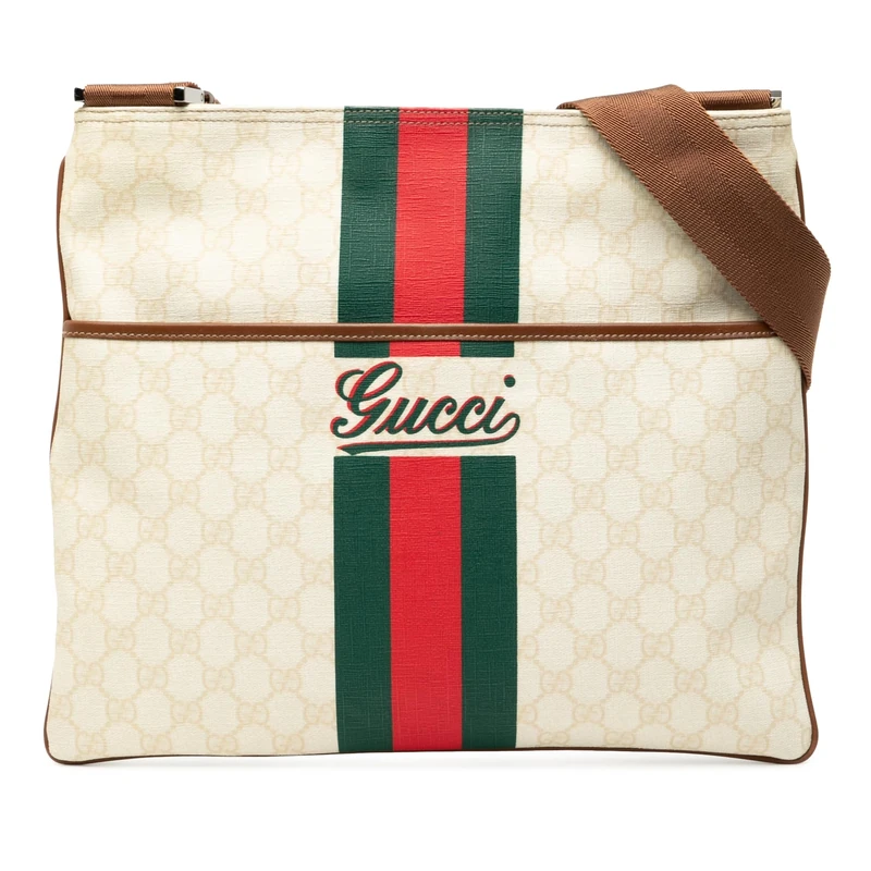 Gucci Pre-Loved GG Supreme Web Logo Crossbody