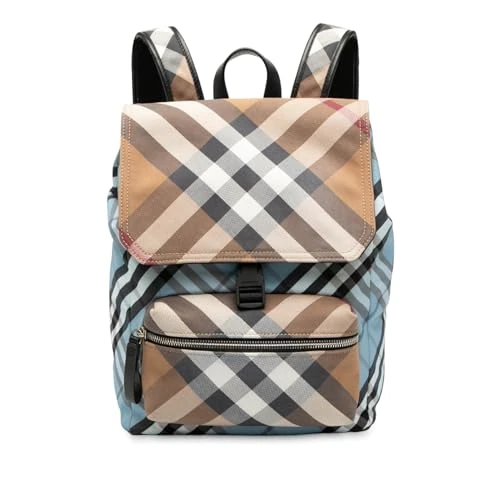 BURBERRY Pre-Loved Supernova Check Canvas And Nylon Backpack