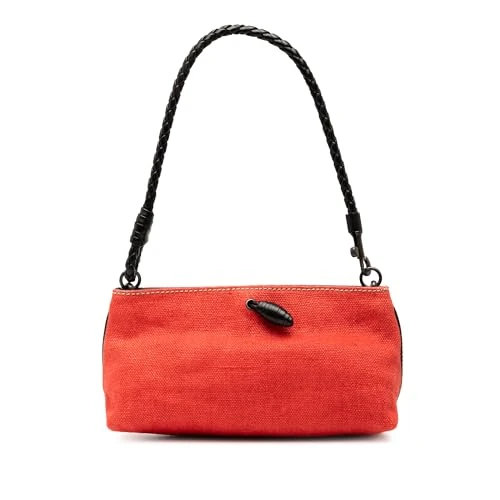 Bottega Veneta Pre-Loved Canvas Braided Shoulder Bag
