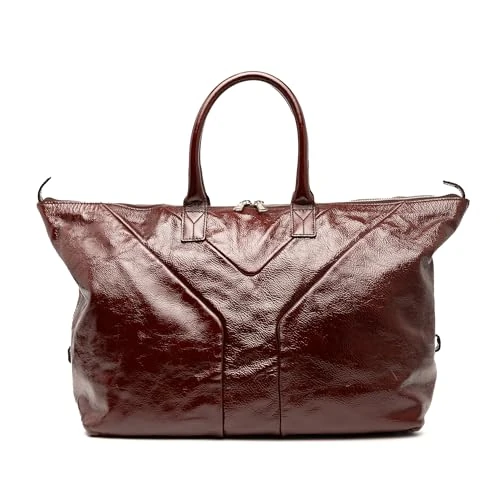 Yves Saint Laurent Pre-Loved Medium Textured Patent Easy Y Tote