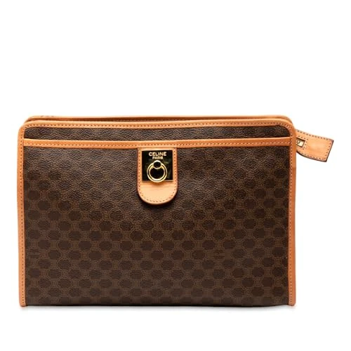 Celine Pre-Loved Macadam Coated Canvas Clutch Bag