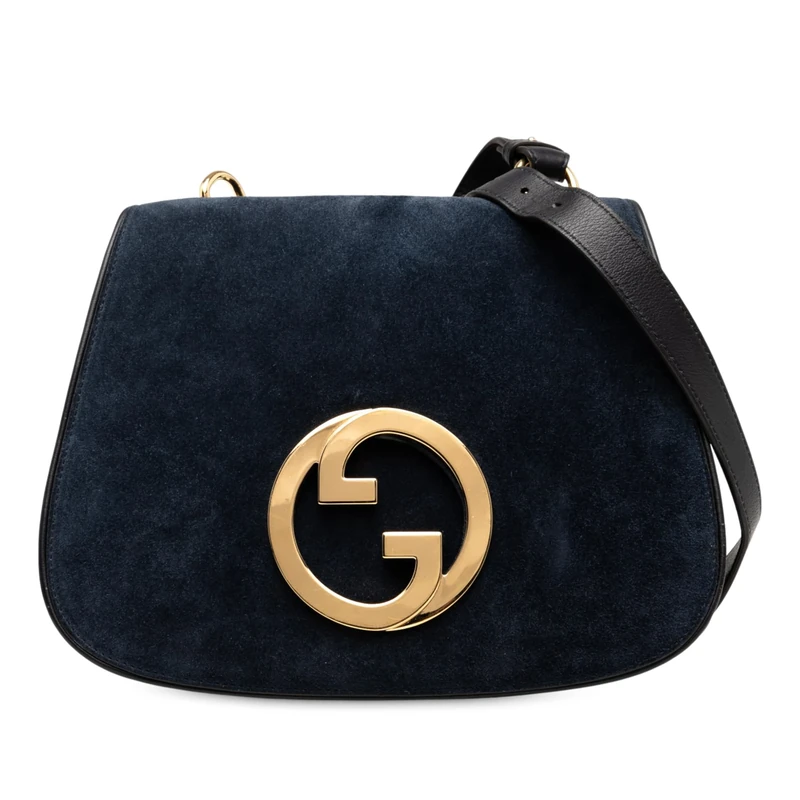 Gucci Pre-Loved Medium Suede Blondie Crossbody Bag