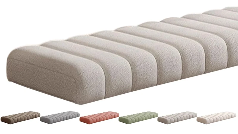 VEAI Outdoor/Indoor Bench Cushion - 120/150/80/90/130/180/100 cm 2/3 seater Non-Slip Seat Pad for Bay Windows, Long Chairs, Dining benches, Swings, Sofas & Porch Furniture with Zipper(Beige,50x150CM)