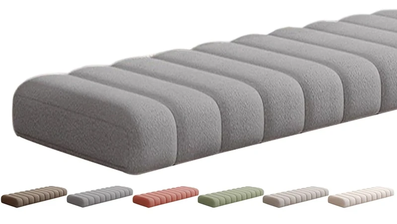 VEAI Outdoor/Indoor Bench Cushion - 120/150/80/90/130/180/100 cm 2/3 seater Non-Slip Seat Pad for Bay Windows, Long Chairs, Dining benches, Swings, Sofas & Porch Furniture with Zipper(Grey,50x150CM)