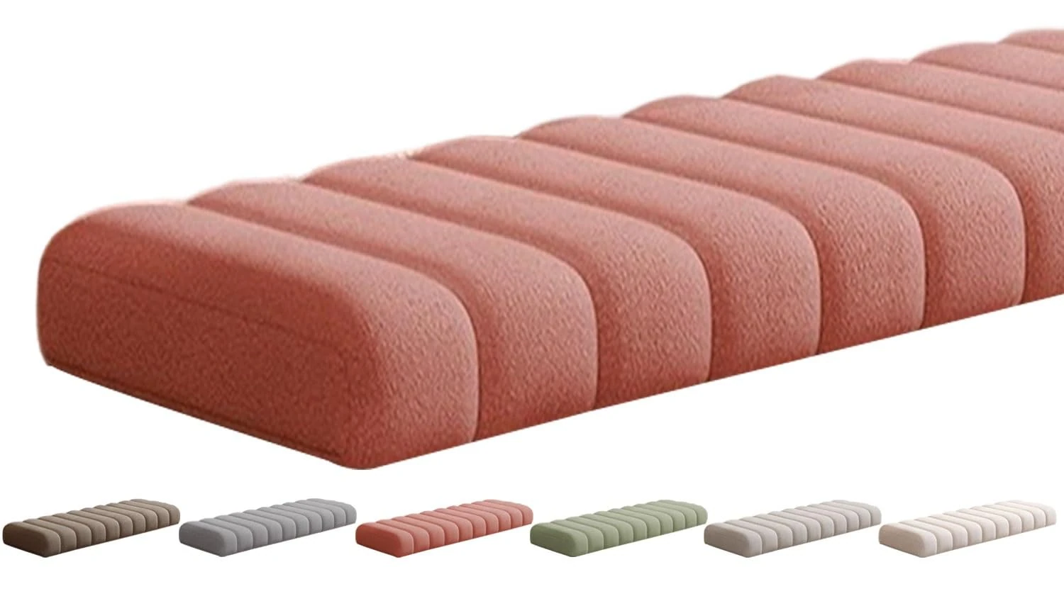 VEAI Outdoor/Indoor Bench Cushion - 120/150/80/90/130/180/100 cm 2/3 seater Non-Slip Seat Pad for Bay Windows, Long Chairs, Dining benches, Swings, Sofas & Porch Furniture with Zipper(Peach,30x200CM)