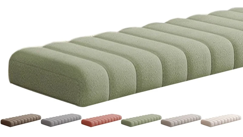 VEAI Outdoor/Indoor Bench Cushion - 120/150/80/90/130/180/100 cm 2/3 seater Non-Slip Seat Pad for Bay Windows, Long Chairs, Dining benches, Swings, Sofas & Porch Furniture with Zipper(Green,50x150CM)