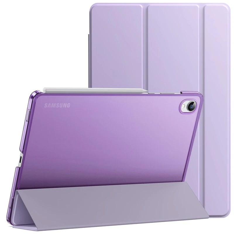 JETech Case for Samsung Galaxy Tab S11, Translucent Back Tri-Fold Stand Protective Tablet Cover, Support S Pen Pairing, Auto Wake/Sleep (Lavender)