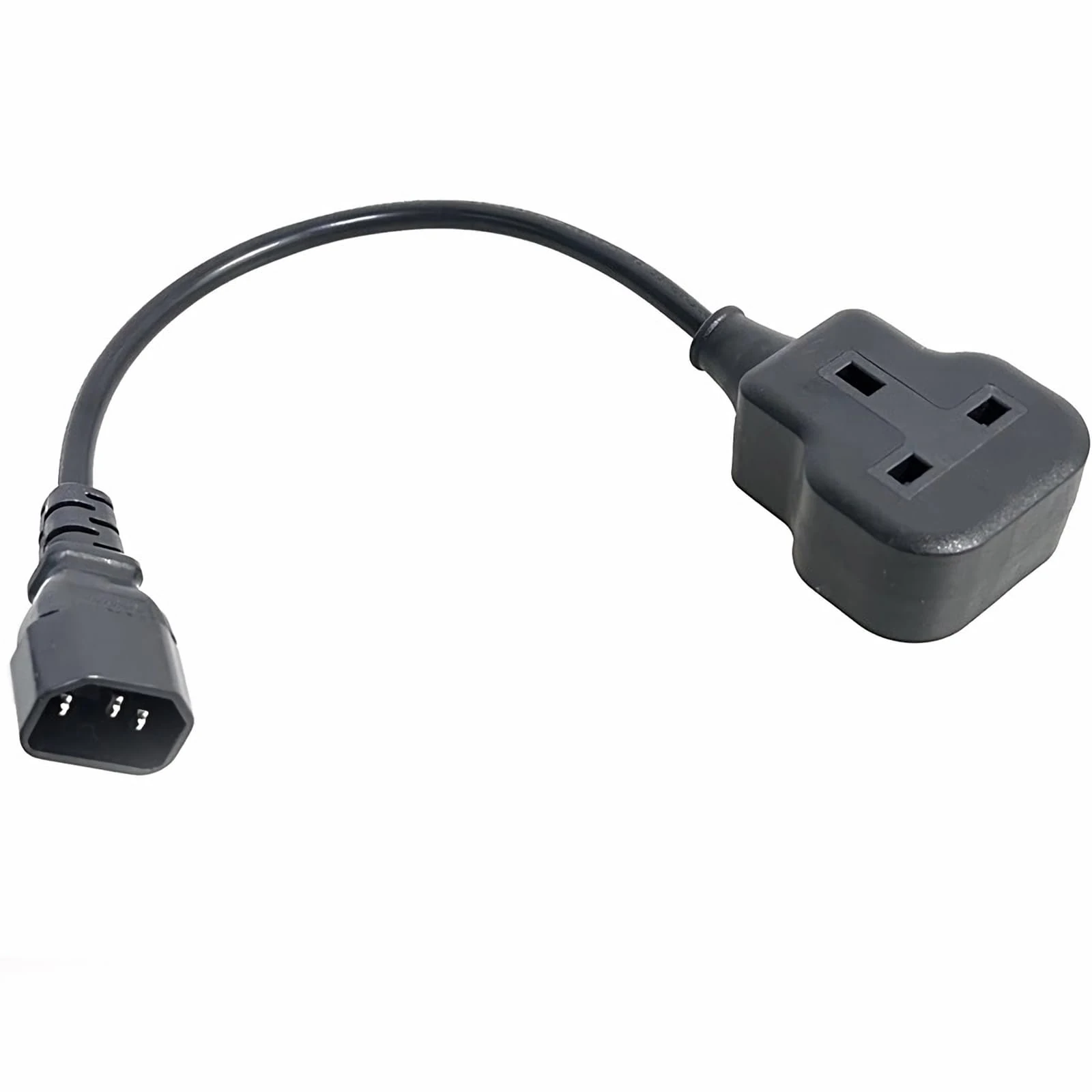 MejaRizon IEC Cable, C14 to UK Plug, IEC C14 Male Plug to UK Extension Lead Socket, 0.6m Power Cable, CE/UKCA certified, Compliant with BS-1363/A British Standard