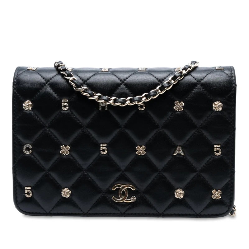 Pre-Loved CC Quilted Lambskin Lucky Charms Wallet On Chain Handbag Crossbody Bag
