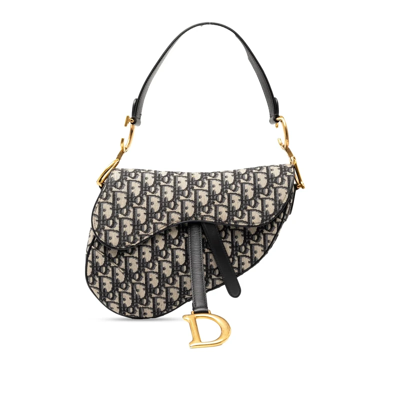 Dior Pre-Loved Oblique Canvas Saddle Handbag