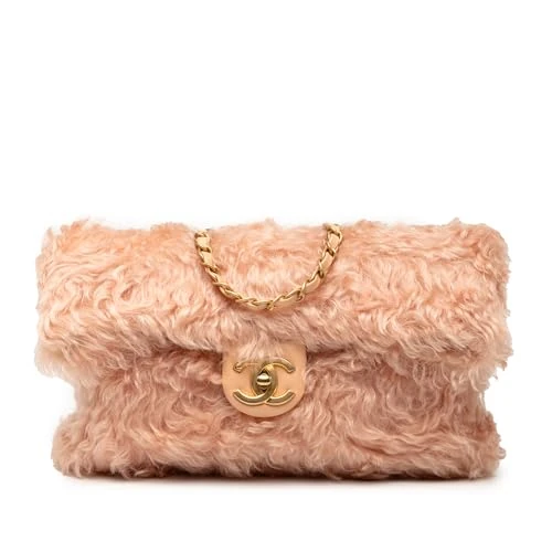 Pre-Loved CC Fantasy Fur Clutch With Chain Bag