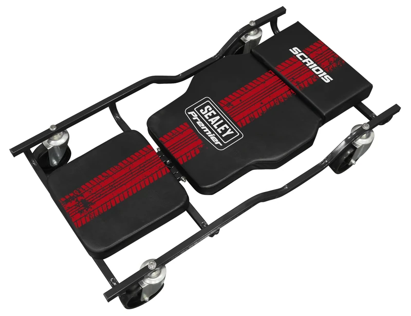 Sealey - Steel Creeper with 4 Rough Ground 5" Wheels & Adjustable Back/Headrest - SCR101S