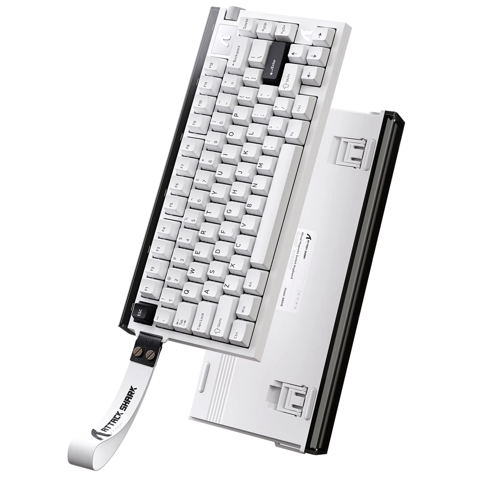 MAMBASNAKE x ATTACK SHARK R85HE 75% Wired Magnetic Keyboard, Mechanical Switch, 8000Hz Polling Rate, Rapid Trigger, 0.005mm RT Accuracy, 0.08ms Latency,RGB Backlit Box for PC/MAC (Starlight White)