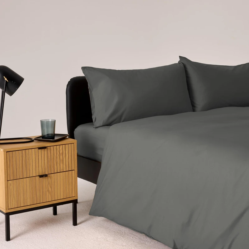 Bassetti Single Duvet Cover Set, Grey, 100% Cotton, 155 x 200 cm