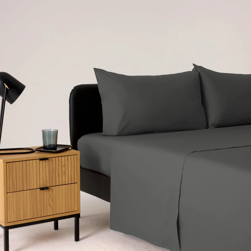 Bassetti Double Bed Set, Grey, 100% Cotton, 240 x 280 cm