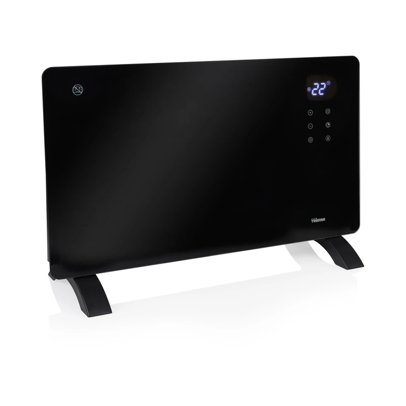 Tristar Glass Panel Heater with Wi-Fi – 1000W – 2 Heat Settings (500/1000W) – Adjustable Thermostat – LED Display – Free Standing or wall-mountable – Black - KA-5171BS