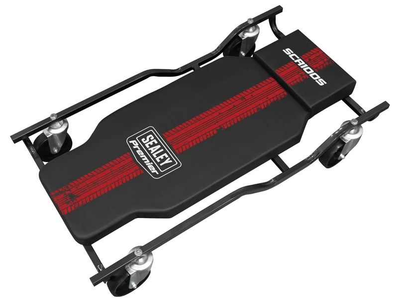 Sealey - Steel Creeper with 4 Rough Ground 5" Wheels - SCR100S