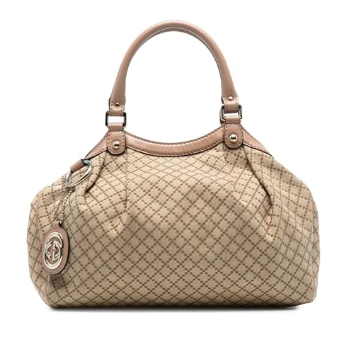 Gucci Pre-Loved Medium Diamante Canvas Sukey Tote