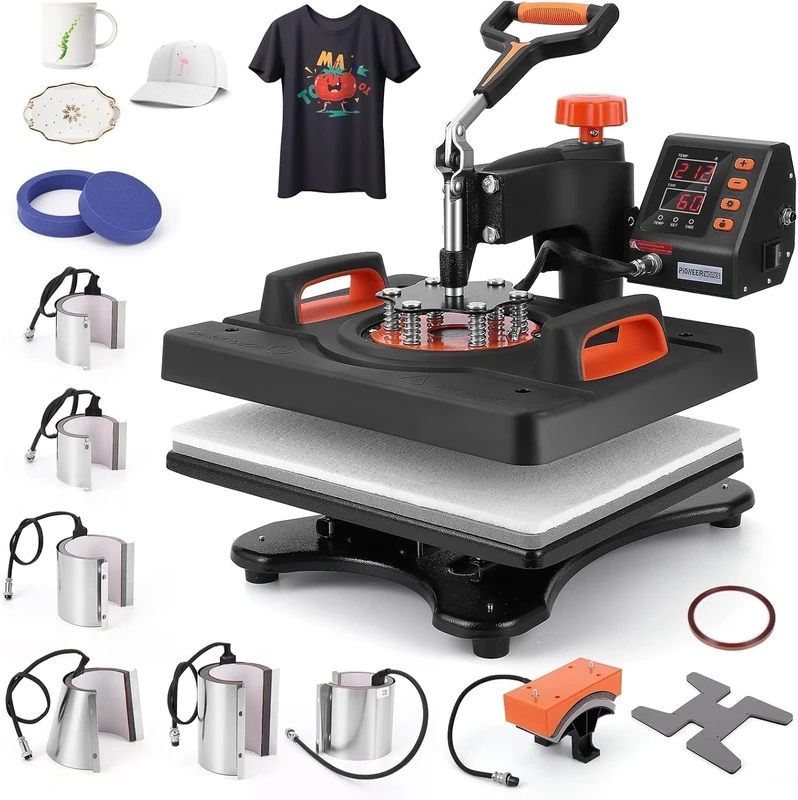 Garvee 11 in 1 Heat Press 38 x 30 cm Heat Transfer Machine for Design Thermal Sublimation Hat T Shirt Mug