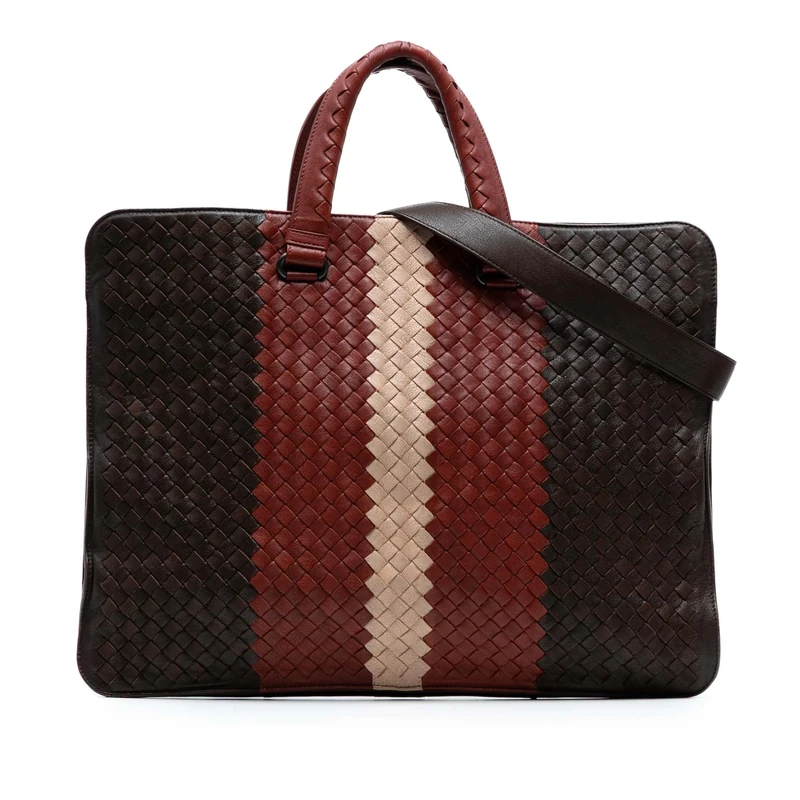 Bottega Veneta Pre-Loved Nappa Intrecciato Club Fume Briefcase