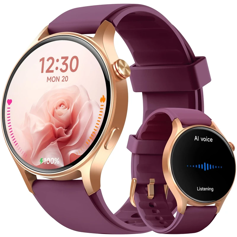 aeac Smart Watch for Women, AMOLED Ultra-Clear Screen Activity Trackers with Heart Rate/Sleep/SpO2 Monitor, Smartwatch for iPhone/Samsung/Android, 110+ Sport Modes Waterproof Fitness Watch