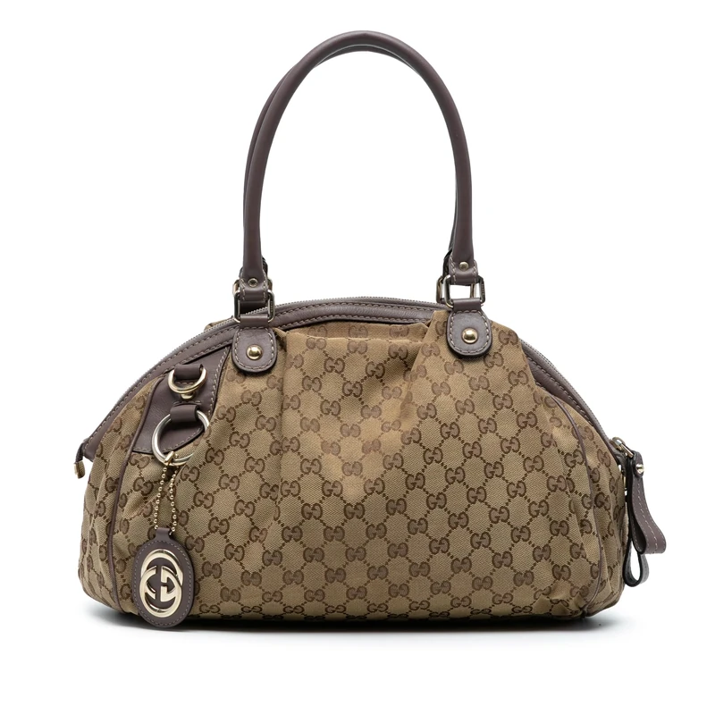 Gucci Pre-Loved GG Canvas Sukey Sachel - Image 1