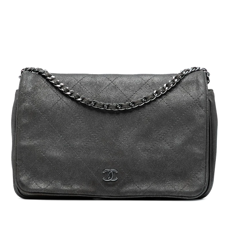 Chanel Pre-Loved CC Quilted Iridescent Calfskin Single Flap Crossbody Bag