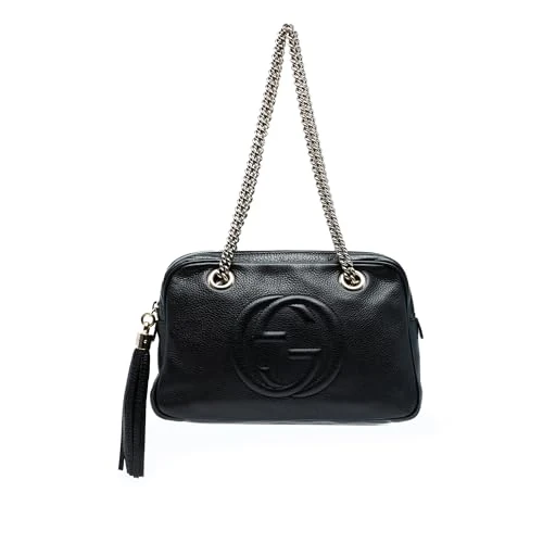 Gucci Pre-Loved Pebbled Leather Soho Chain Zip Shoulder Bag