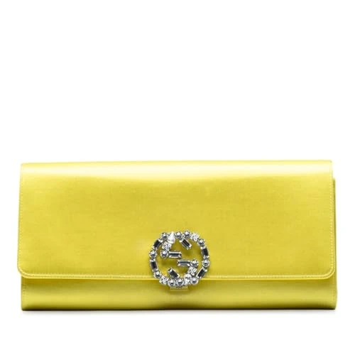 Pre-Loved Satin Crystals Broadway Clutch